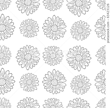 Vector seamless pattern of hand drawn chamomile - Stock Illustration ...