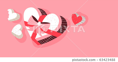 Valentine's day chocolate box background Valentine's day chocolate box background 63423488