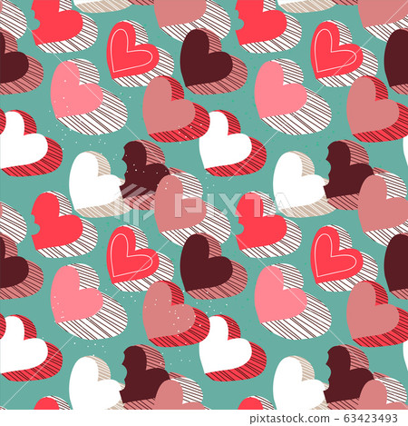 Valentine's day pink candy heart seamless pattern 63423493