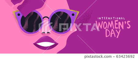 Women day banner of pink fashion woman 63423692