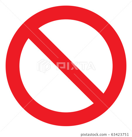 No sign, ban vector icon, stop symbol, red...-插圖素材 [63423751] - PIXTA圖庫