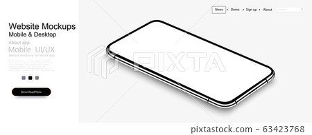 Download Smartphone Frame Less Blank Screen Rotated Stock Illustration 63423768 Pixta