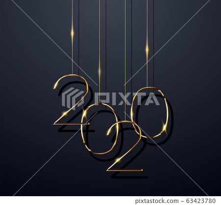 Happy New Year 2020 winter holiday greeting... - Stock Illustration ...