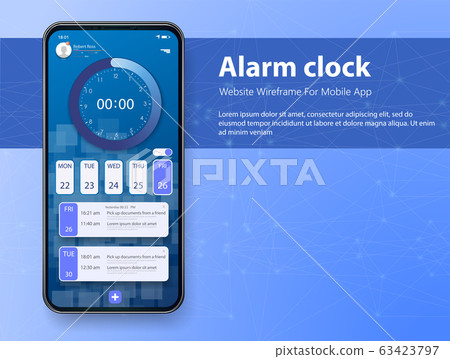 Clock app. Digital clock alarm phone application. Cellphone watch widget  futuristic vector user interfaces. App ui clock mobile, time and date  illustration Stock Vector Image & Art - Alamy