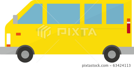Illustration of a simple yellow minivan 63424113