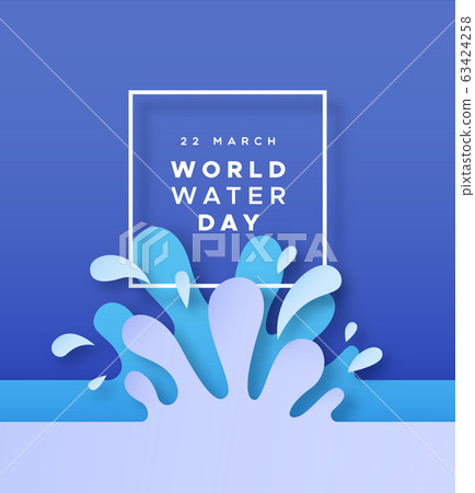 World water day papercut splash concept World water day papercut splash concept 63424258