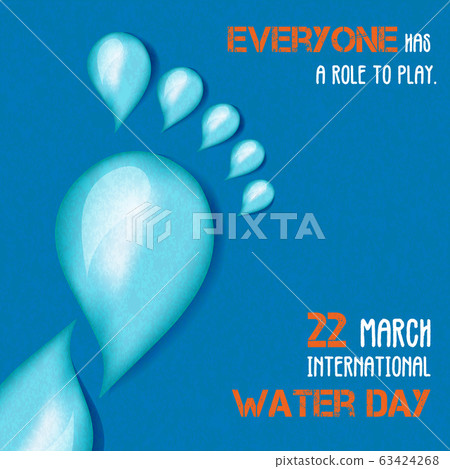 International water day card of liquid footprint International water day card of liquid footprint 63424268