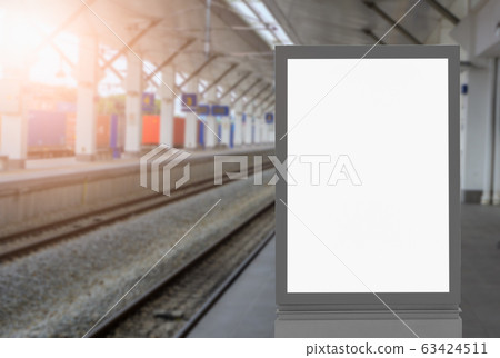 Blank billboard posters at Train Station. 63424511