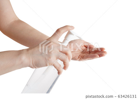 Hand cleaning, hand washing to prevent infection 63426131