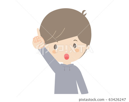 Boy pointing up 63426247