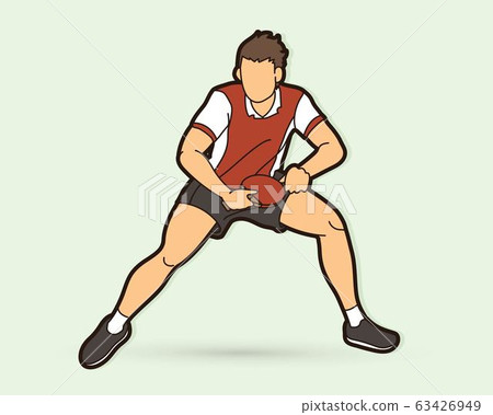 Ping Pong player, Table tennis action cartoon graphic vector 63426949