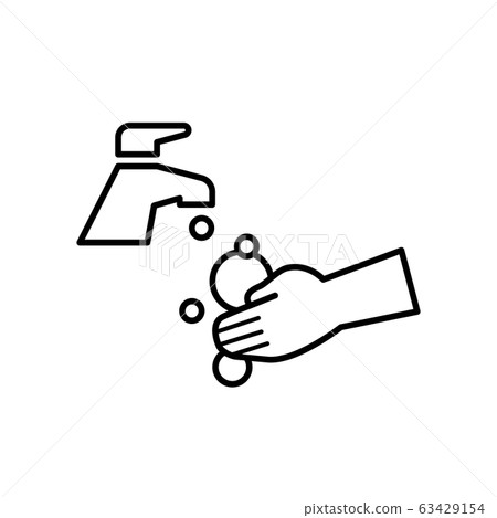 Hand soap bubble washing icon - Stock Illustration [63429154] - PIXTA