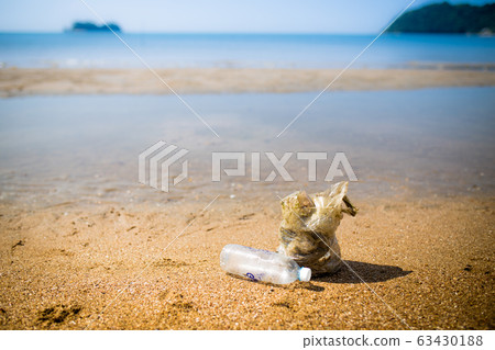 Garbage collected from the beach Garbage collected from the beach 63430188