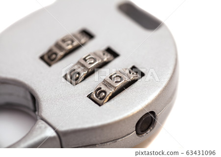 Combination padlock close up with numbers 63431096