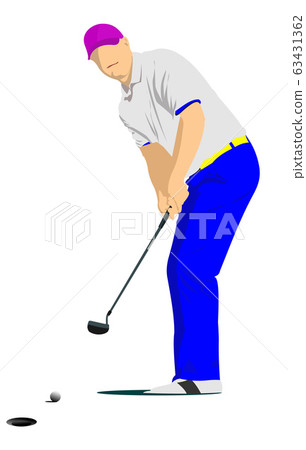 Golf player poster. Vector illustration Golf player poster. Vector illustration 63431362