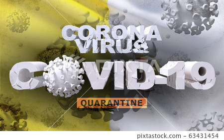 Waving national flag of Vatican City. Waved highly detailed close-up 3D render. Waving national flag of Vatican City. Waved highly detailed close-up 3D render. 63431454