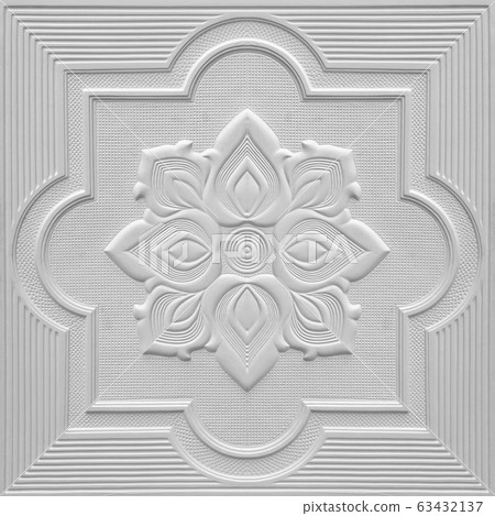 Patterns on the ceiling gypsum sheets of white 63432137