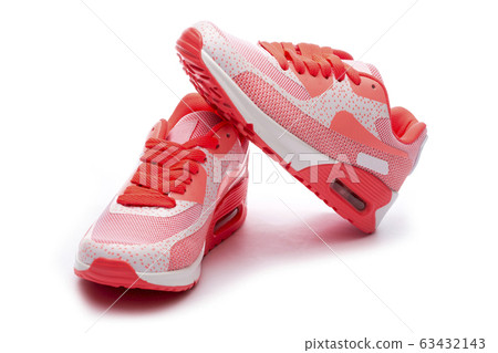 Summer pink Women's sneakers on a white background Summer pink Women's sneakers on a white background 63432143