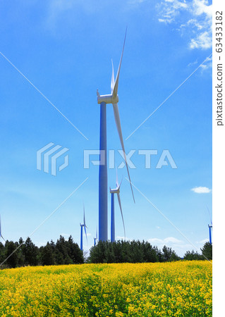 Wind power generator, clean energy, rapeseed, field, field, rural, field, Wind power generator, clean energy, rapeseed, field, field, rural, field, 63433182