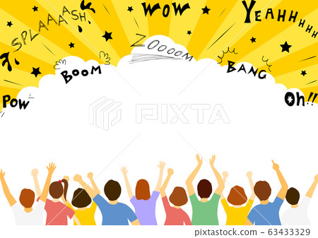 Audience sound effect speech balloon concentration line background Audience sound effect speech balloon concentration line background 63433329