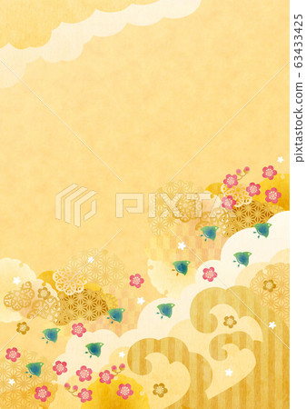 背景素材-金色日式天(垂直)1個技術 背景素材-金色日式天(垂直)1個技術 63433425