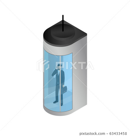 Realistic 3d Detailed Elevator or Lift with People Inside. Vector Realistic 3d Detailed Elevator or Lift with People Inside. Vector 63433458