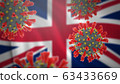 Concept of new coronavirus epidemic outbreak in United Kingdom 63433669