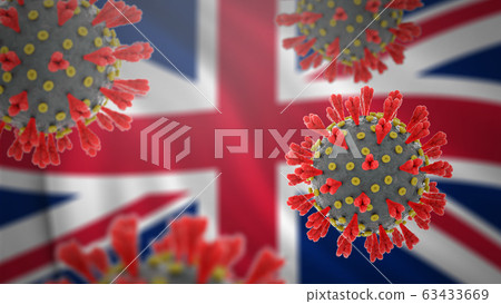 Concept of new coronavirus epidemic outbreak in United Kingdom 63433669