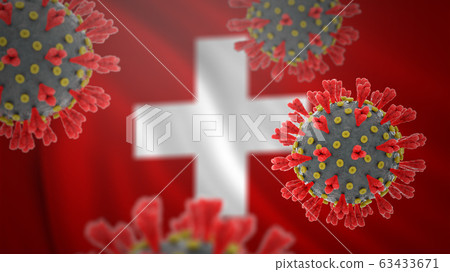 Concept of new coronavirus epidemic outbreak in Switzerland 63433671
