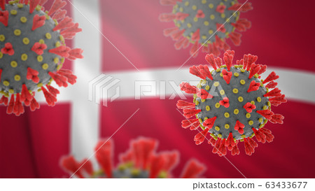 Concept of pandemic novel coronavirus outbreak in Danemark 63433677