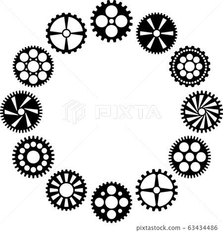 Gears illustration material blue circle Gears illustration material blue circle 63434486