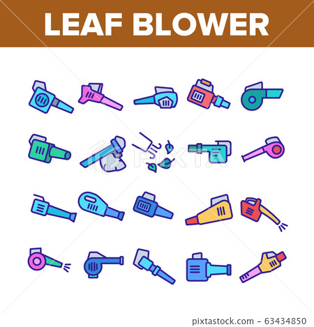 Leaf Blower Equipment Collection Icons Set Vector Leaf Blower Equipment Collection Icons Set Vector 63434850