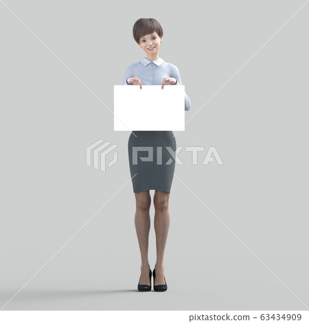 Woman in uniform perming3DCG illustration material Woman in uniform perming3DCG illustration material 63434909