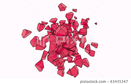 A bunch of pink stones. 3D illustration A bunch of pink stones. 3D illustration 63435347