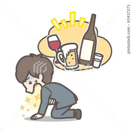 喝太多嘔吐的工薪族嘔吐的閃光 63437271