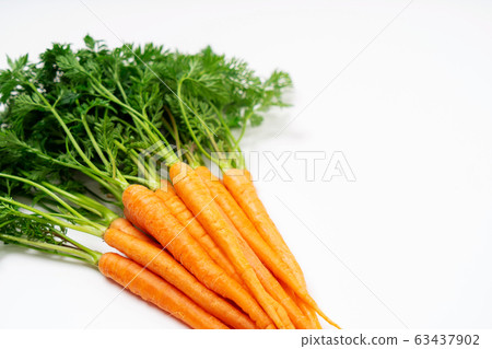 Mini carrot with leaves 63437902