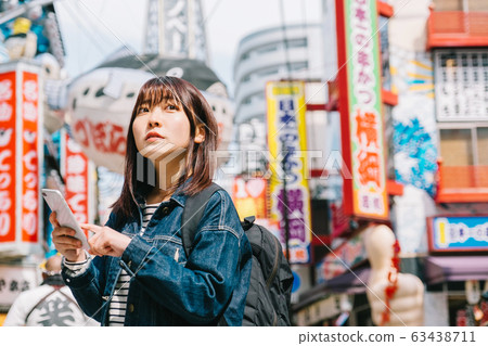 Woman sightseeing in Osaka Woman sightseeing in Osaka 63438711