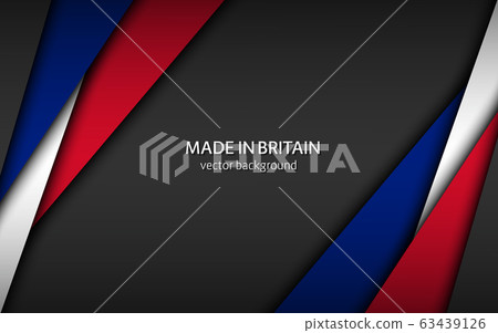 Made in Britain, modern vector background with British colors, overlayed sheets of paper 63439126