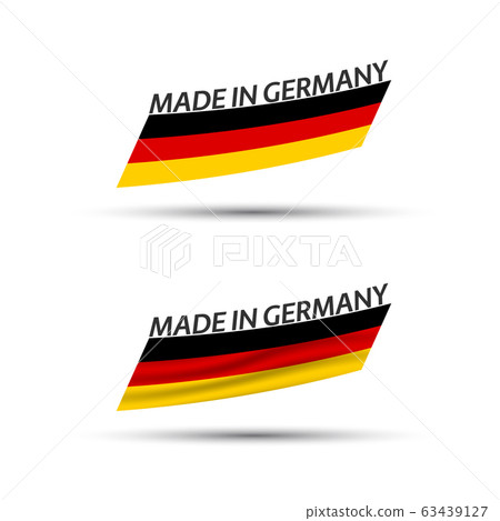 Set of two modern colored vector flags with German tricolor isolated on white background Set of two modern colored vector flags with German tricolor isolated on white background 63439127
