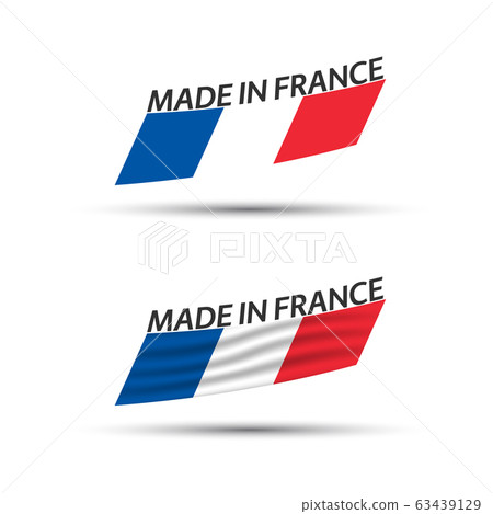 Set of two modern colored vector flags with French tricolor isolated on white background Set of two modern colored vector flags with French tricolor isolated on white background 63439129