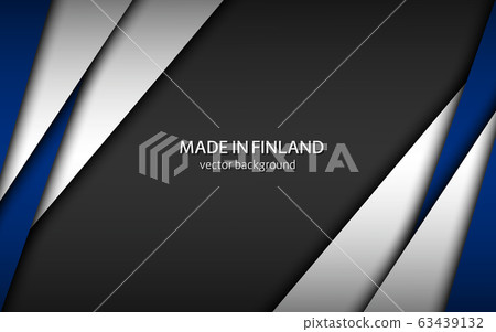 Made in Finland, modern vector background with Finnish colors, overlayed sheets of paper 63439132