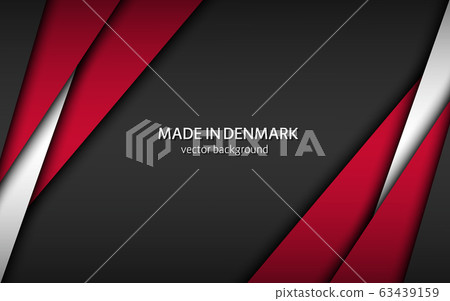 Made in Denmark, modern vector background with Danish colors, overlayed sheets of paper 63439159