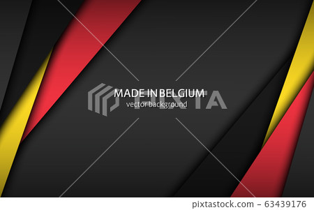 Made in Belgium label with Belgian flag colors Stock Vector