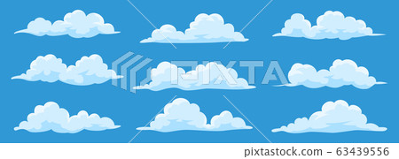 Set of cartoon clouds Set of cartoon clouds 63439556
