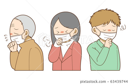 People coughing wearing masks People coughing wearing masks 63439744
