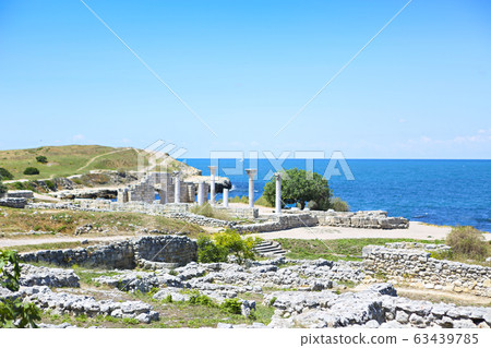 Ancient Greek basilica and marble columns in Ancient Greek basilica and marble columns in 63439785