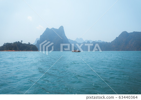 Lakes and rocky mountains, reservoirs,Beautiful 63440364