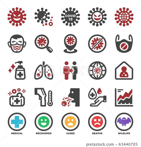 coronavirus icon set coronavirus icon set 63440785