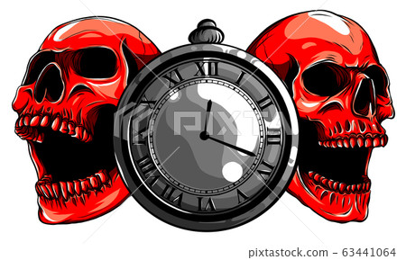 Antique pocket watch. Vector vintage engraved illustration. Antique pocket watch. Vector vintage engraved illustration. 63441064