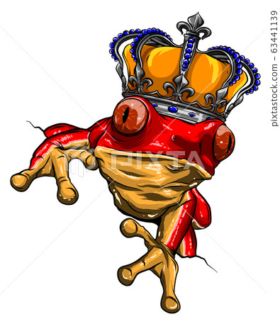 The frog Prince Fairy Tale vector illustration, with crown. vector The frog Prince Fairy Tale vector illustration, with crown. vector 63441139